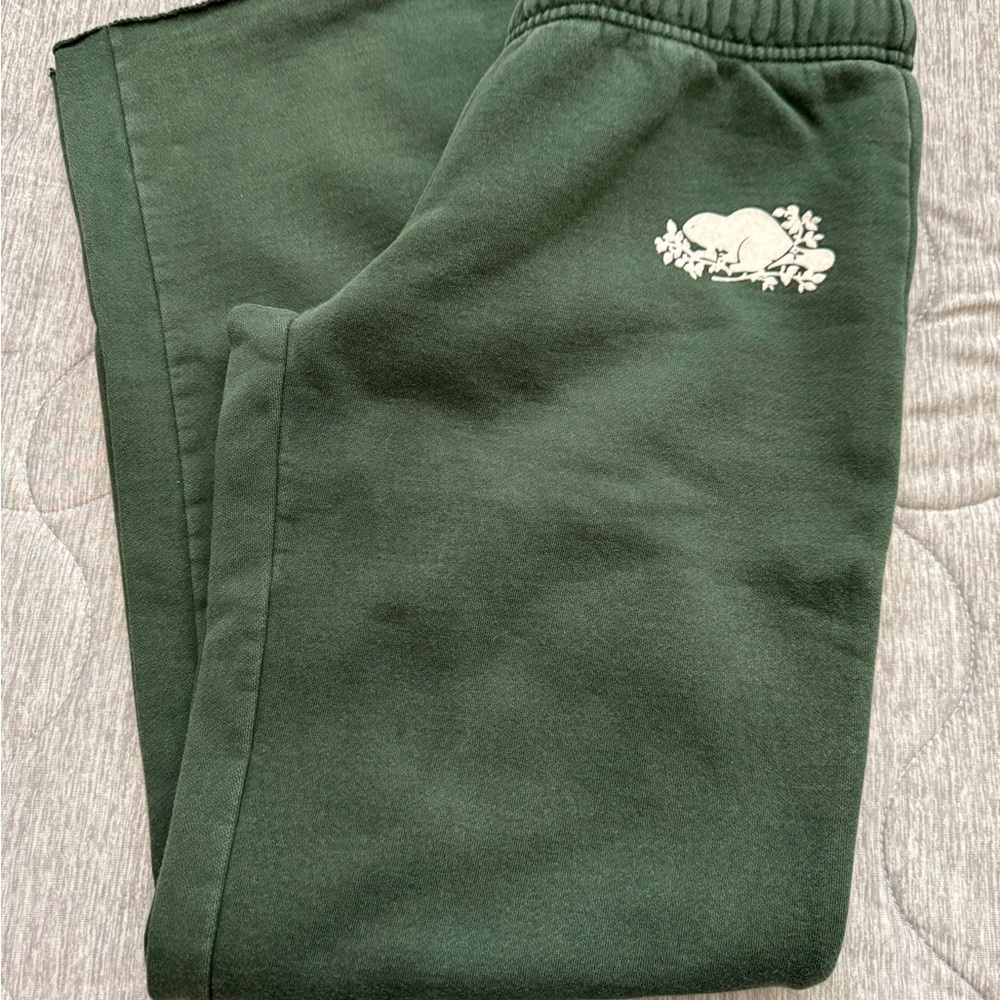 Roots low waist spell out Green Jogger Pants